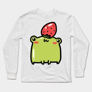 Frog with strawberry hat Long Sleeve T-Shirt